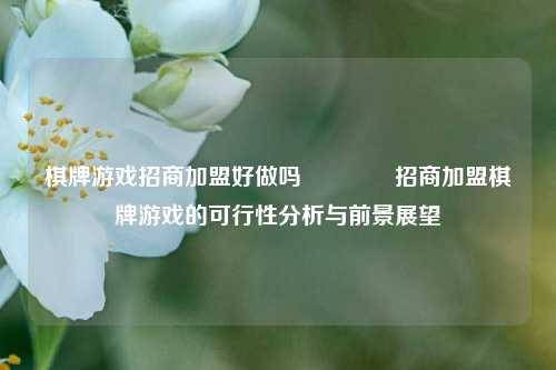 棋牌游戏招商加盟好做吗🥇招商加盟棋牌游戏的可行性分析与前景展望