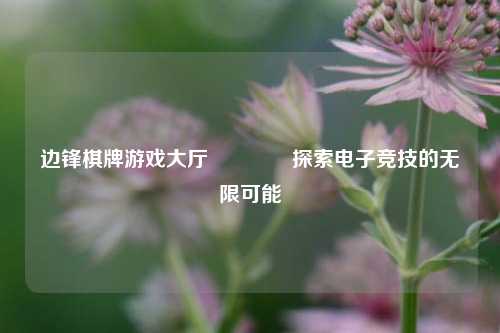 边锋棋牌游戏大厅🥈探索电子竞技的无限可能