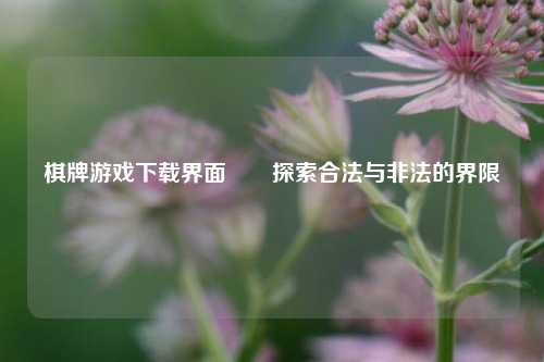 棋牌游戏下载界面♣️探索合法与非法的界限