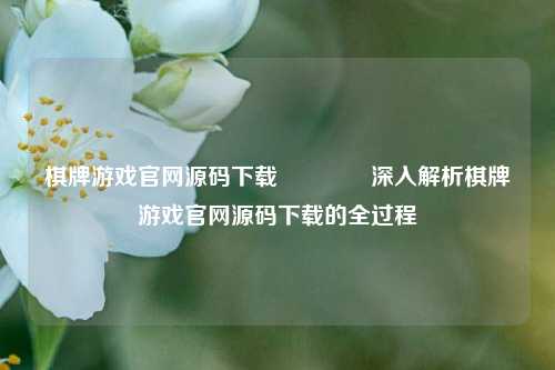 棋牌游戏官网源码下载🥉深入解析棋牌游戏官网源码下载的全过程