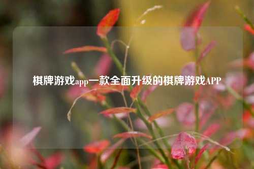 棋牌游戏app一款全面升级的棋牌游戏APP