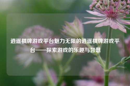 逍遥棋牌游戏平台魅力无限的逍遥棋牌游戏平台——探索游戏的乐趣与智慧