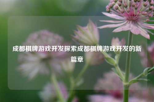 成都棋牌游戏开发探索成都棋牌游戏开发的新篇章