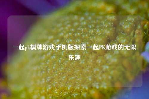 一起pk棋牌游戏手机版探索一起PK游戏的无限乐趣