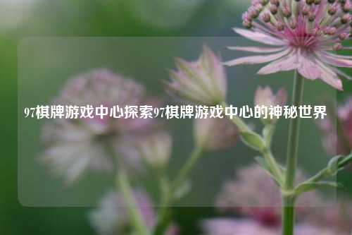 97棋牌游戏中心探索97棋牌游戏中心的神秘世界