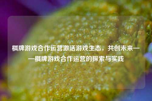 棋牌游戏合作运营激活游戏生态，共创未来——棋牌游戏合作运营的探索与实践