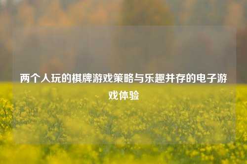 两个人玩的棋牌游戏策略与乐趣并存的电子游戏体验