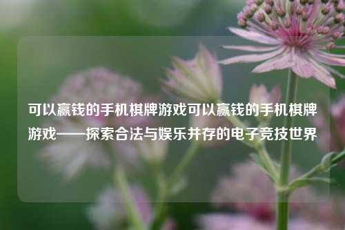 可以赢钱的手机棋牌游戏可以赢钱的手机棋牌游戏——探索合法与娱乐并存的电子竞技世界