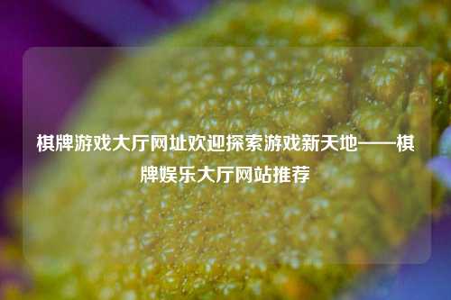 棋牌游戏大厅网址欢迎探索游戏新天地——棋牌娱乐大厅网站推荐