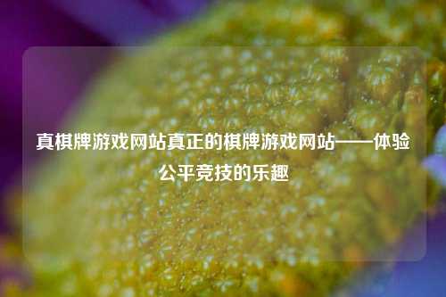 真棋牌游戏网站真正的棋牌游戏网站——体验公平竞技的乐趣