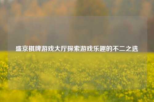 盛京棋牌游戏大厅探索游戏乐趣的不二之选