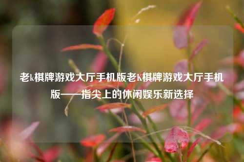 老k棋牌游戏大厅手机版老K棋牌游戏大厅手机版——指尖上的休闲娱乐新选择
