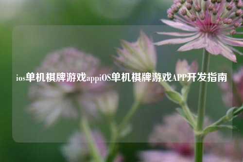 ios单机棋牌游戏appiOS单机棋牌游戏APP开发指南