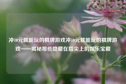 冲10元就能玩的棋牌游戏冲10元就能玩的棋牌游戏——揭秘那些隐藏在指尖上的娱乐宝藏