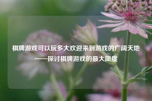 棋牌游戏可以玩多大欢迎来到游戏的广阔天地——探讨棋牌游戏的最大限度