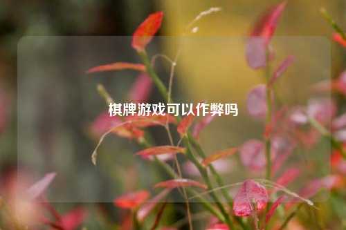 棋牌游戏可以作弊吗