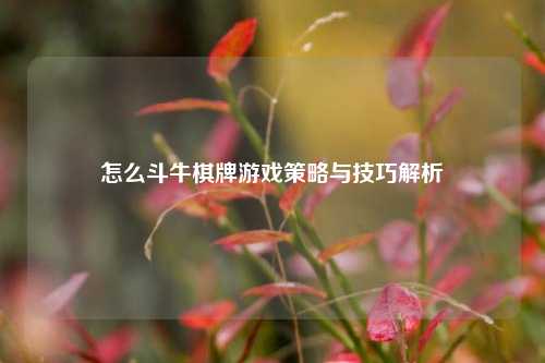 怎么斗牛棋牌游戏策略与技巧解析