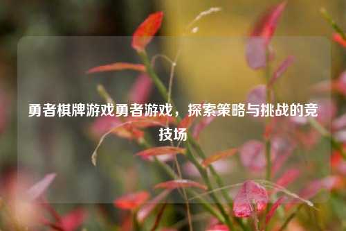 勇者棋牌游戏勇者游戏，探索策略与挑战的竞技场