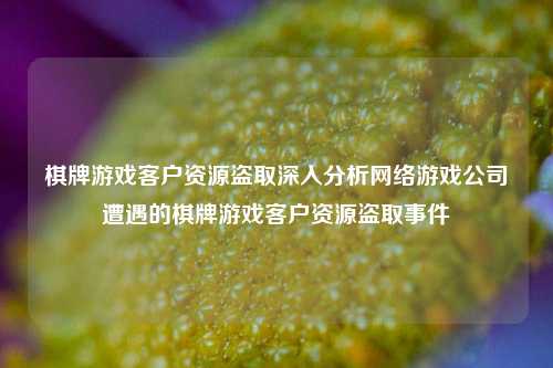 棋牌游戏客户资源盗取深入分析网络游戏公司遭遇的棋牌游戏客户资源盗取事件