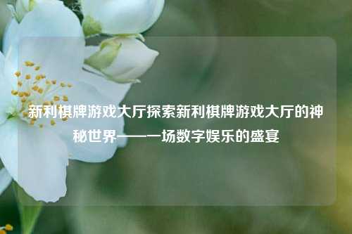 新利棋牌游戏大厅探索新利棋牌游戏大厅的神秘世界——一场数字娱乐的盛宴