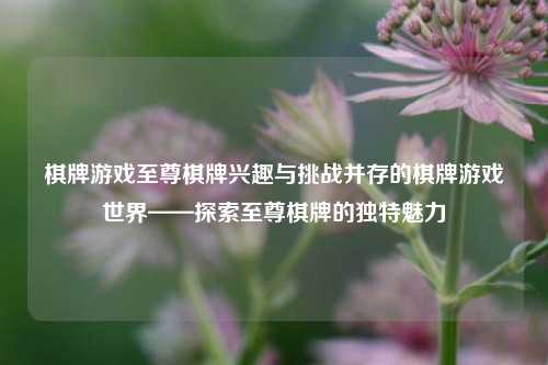 棋牌游戏至尊棋牌兴趣与挑战并存的棋牌游戏世界——探索至尊棋牌的独特魅力