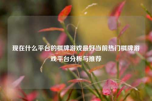 现在什么平台的棋牌游戏最好当前热门棋牌游戏平台分析与推荐