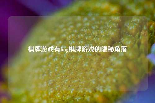 棋牌游戏有bug棋牌游戏的隐秘角落