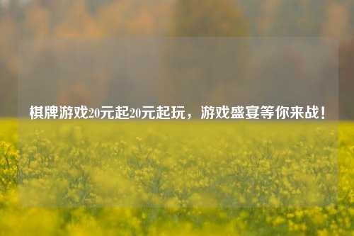 棋牌游戏20元起20元起玩，游戏盛宴等你来战！