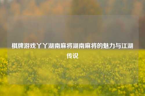 棋牌游戏丫丫湖南麻将湖南麻将的魅力与江湖传说