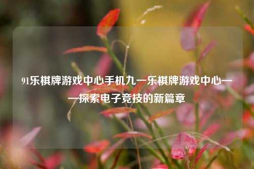 91乐棋牌游戏中心手机九一乐棋牌游戏中心——探索电子竞技的新篇章
