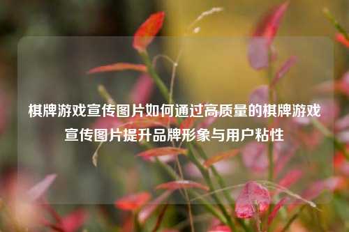 棋牌游戏宣传图片如何通过高质量的棋牌游戏宣传图片提升品牌形象与用户粘性