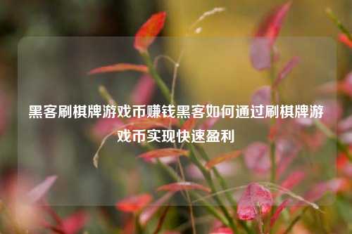 黑客刷棋牌游戏币赚钱黑客如何通过刷棋牌游戏币实现快速盈利