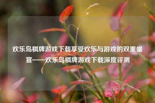欢乐岛棋牌游戏下载享受欢乐与游戏的双重盛宴——欢乐岛棋牌游戏下载深度评测