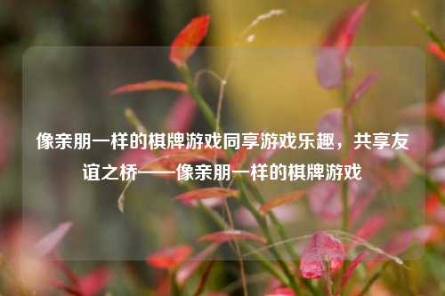 像亲朋一样的棋牌游戏同享游戏乐趣，共享友谊之桥——像亲朋一样的棋牌游戏