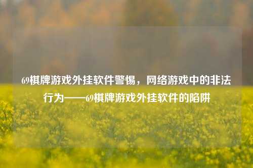 69棋牌游戏外挂软件警惕，网络游戏中的非法行为——69棋牌游戏外挂软件的陷阱