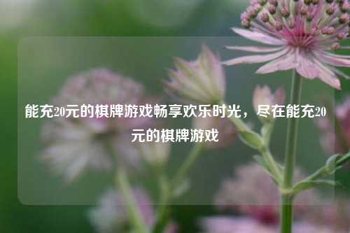 能充20元的棋牌游戏畅享欢乐时光，尽在能充20元的棋牌游戏