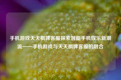 手机游戏天天棋牌客服探索智能手机娱乐新潮流——手机游戏与天天棋牌客服的融合
