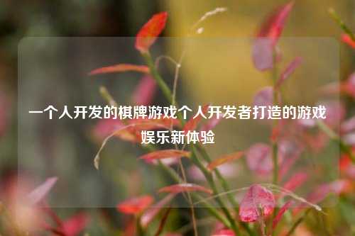 一个人开发的棋牌游戏个人开发者打造的游戏娱乐新体验