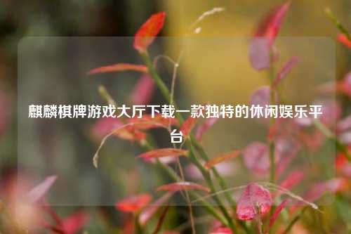 麒麟棋牌游戏大厅下载一款独特的休闲娱乐平台
