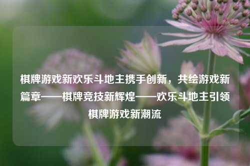 棋牌游戏新欢乐斗地主携手创新，共绘游戏新篇章——棋牌竞技新辉煌——欢乐斗地主引领棋牌游戏新潮流