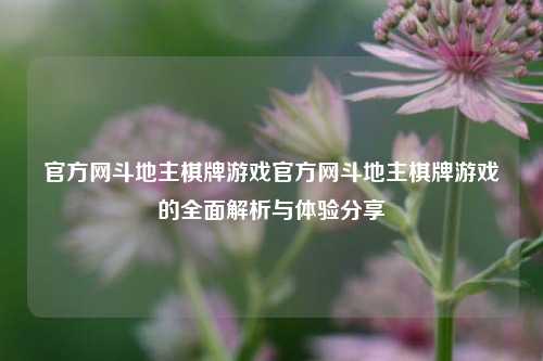 官方网斗地主棋牌游戏官方网斗地主棋牌游戏的全面解析与体验分享