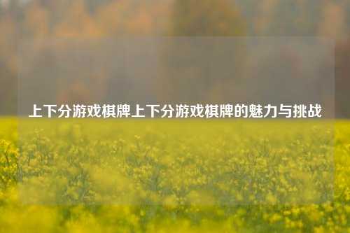 上下分游戏棋牌上下分游戏棋牌的魅力与挑战