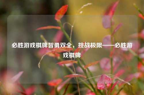 必胜游戏棋牌智勇双全，挑战极限——必胜游戏棋牌