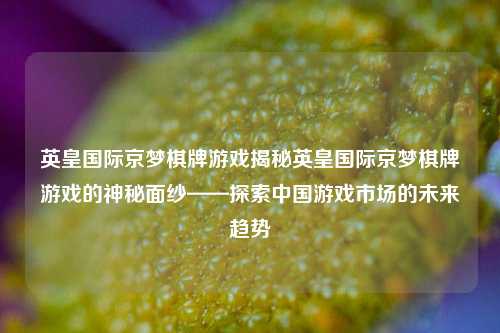 英皇国际京梦棋牌游戏揭秘英皇国际京梦棋牌游戏的神秘面纱——探索中国游戏市场的未来趋势