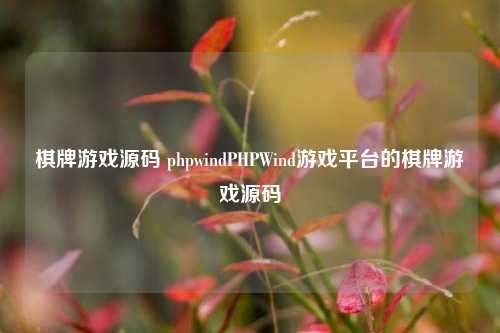 棋牌游戏源码 phpwindPHPWind游戏平台的棋牌游戏源码