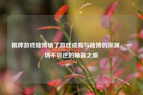 棋牌游戏赌博输了游戏成瘾与赌博的深渊，一场不可逆的输赢之旅