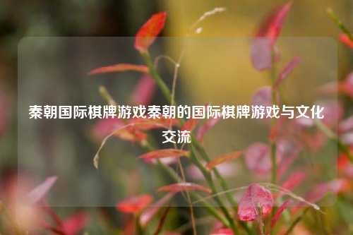 秦朝国际棋牌游戏秦朝的国际棋牌游戏与文化交流