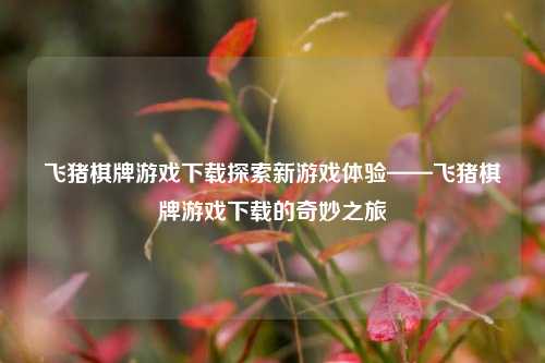 飞猪棋牌游戏下载探索新游戏体验——飞猪棋牌游戏下载的奇妙之旅