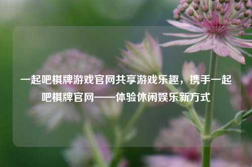 一起吧棋牌游戏官网共享游戏乐趣，携手一起吧棋牌官网——体验休闲娱乐新方式