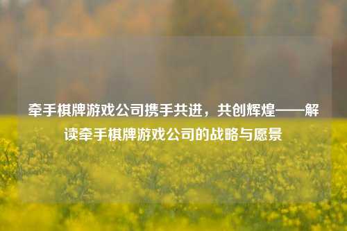 牵手棋牌游戏公司携手共进，共创辉煌——解读牵手棋牌游戏公司的战略与愿景